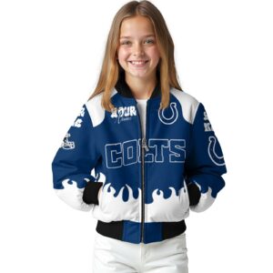 custom indianapolis colts fire graphic blue jacket top rated