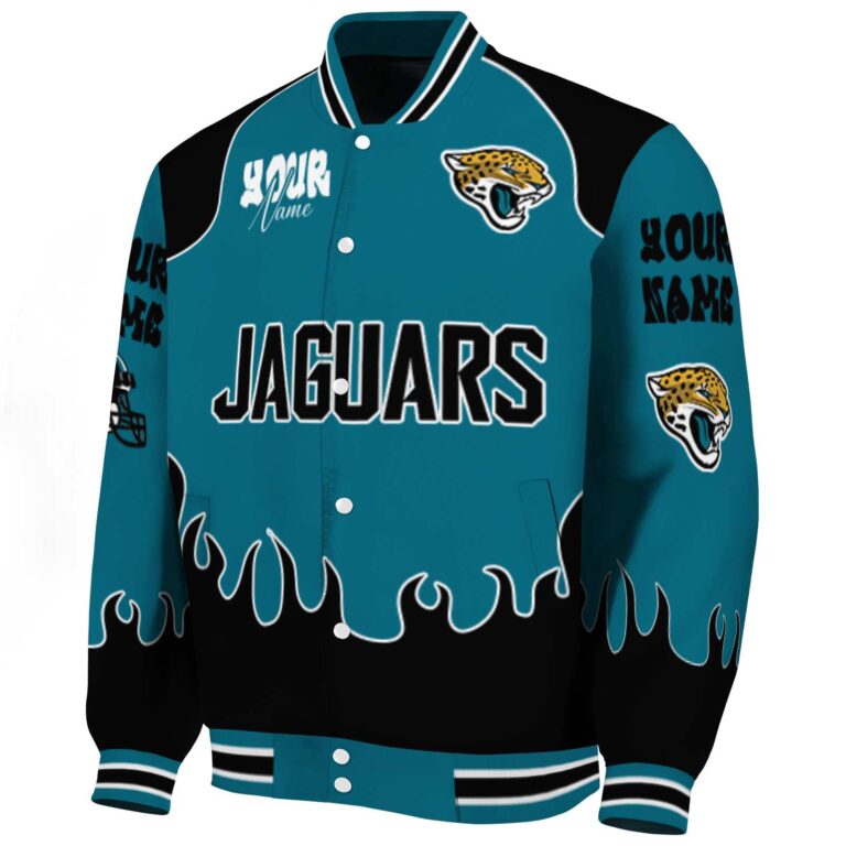custom jacksonville jaguars fire graphic teal jacket best selling