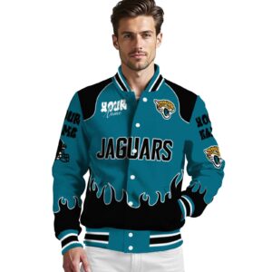 custom jacksonville jaguars fire graphic teal jacket high quality