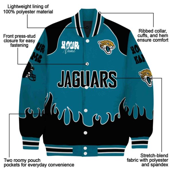 custom jacksonville jaguars fire graphic teal jacket new arrival