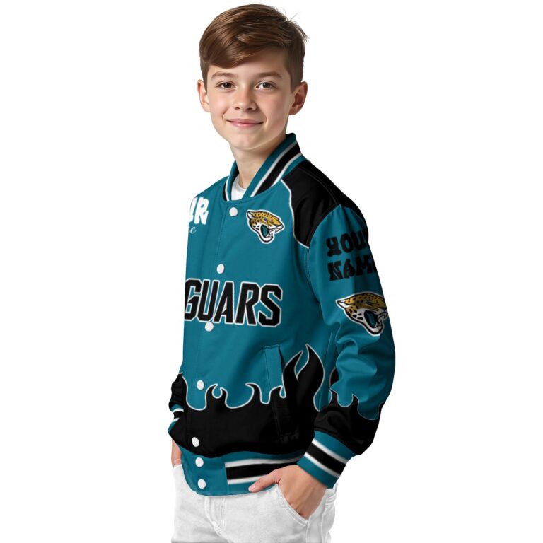 custom jacksonville jaguars fire graphic teal jacket trendy