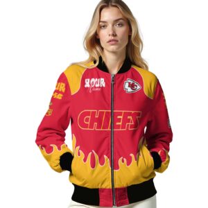custom kansas city chiefs fire graphic red jacket latest model