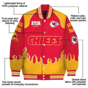 custom kansas city chiefs fire graphic red jacket new arrival
