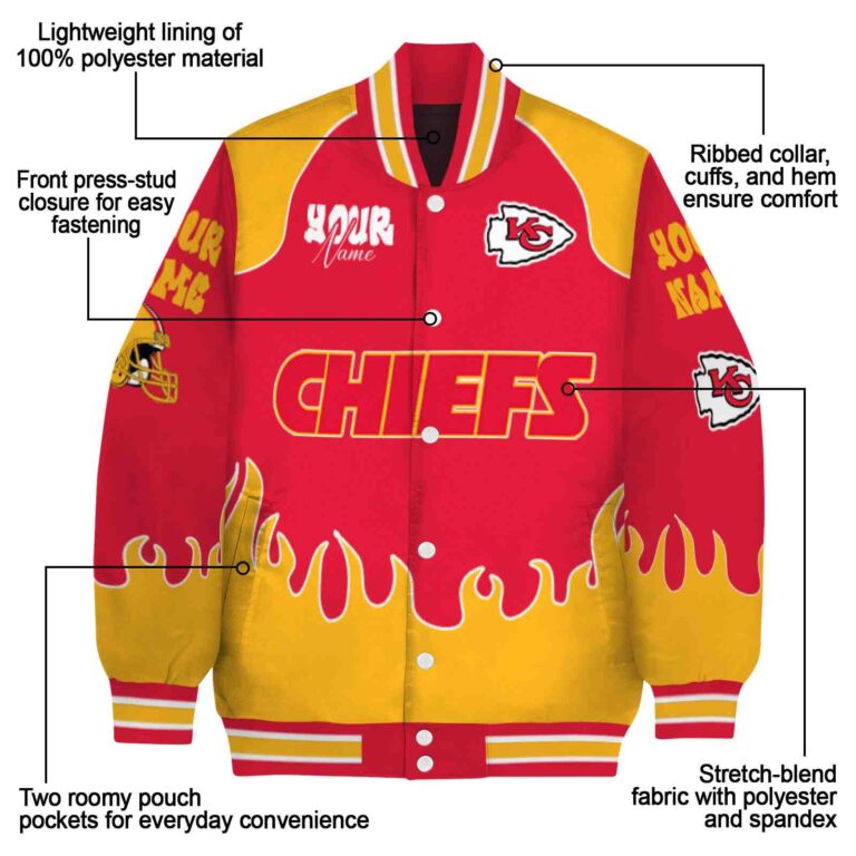 custom kansas city chiefs fire graphic red jacket new arrival
