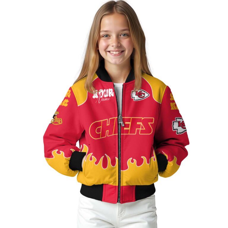 custom kansas city chiefs fire graphic red jacket top rated