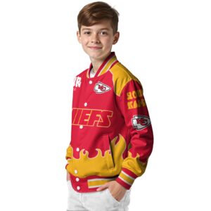 custom kansas city chiefs fire graphic red jacket trendy