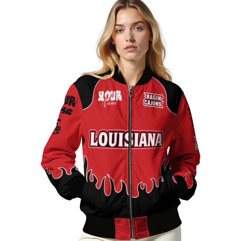 custom louisiana ragin cajuns fire graphic red jacket latest model