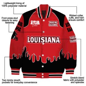 custom louisiana ragin cajuns fire graphic red jacket new arrival