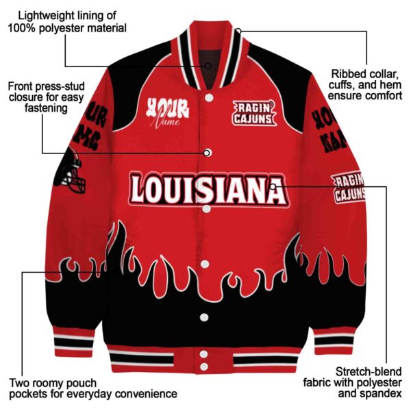 custom louisiana ragin cajuns fire graphic red jacket new arrival