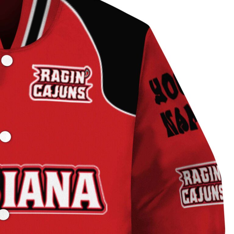 custom louisiana ragin cajuns fire graphic red jacket premium grade
