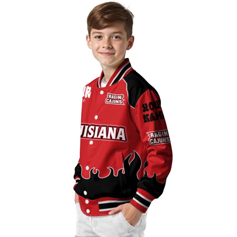 custom louisiana ragin cajuns fire graphic red jacket trendy