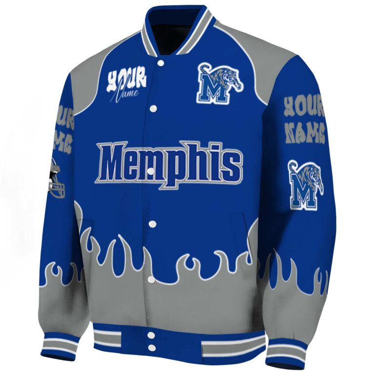 custom memphis tigers fire graphic blue jacket best selling
