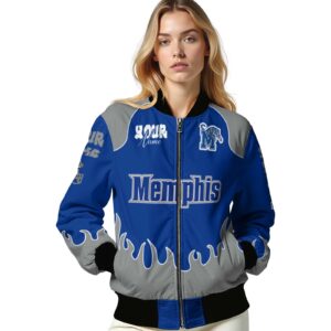 custom memphis tigers fire graphic blue jacket latest model