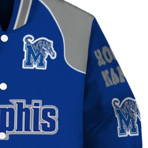 custom memphis tigers fire graphic blue jacket premium grade