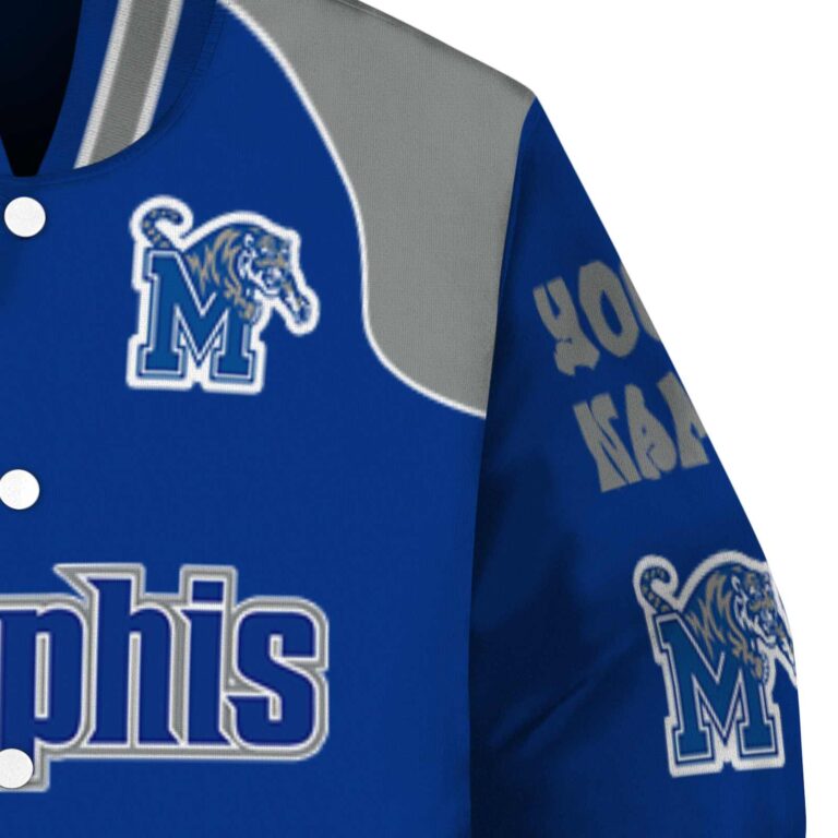custom memphis tigers fire graphic blue jacket premium grade