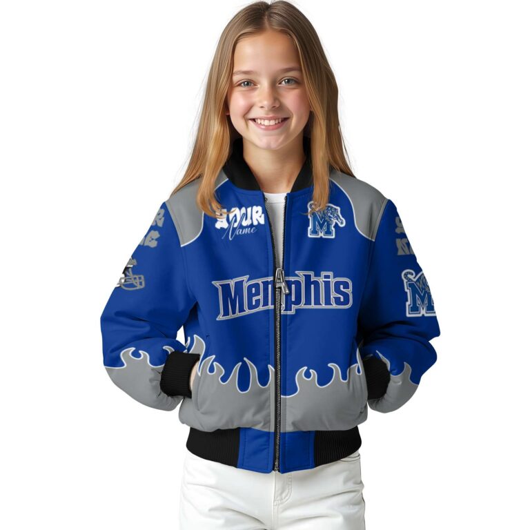 custom memphis tigers fire graphic blue jacket top rated