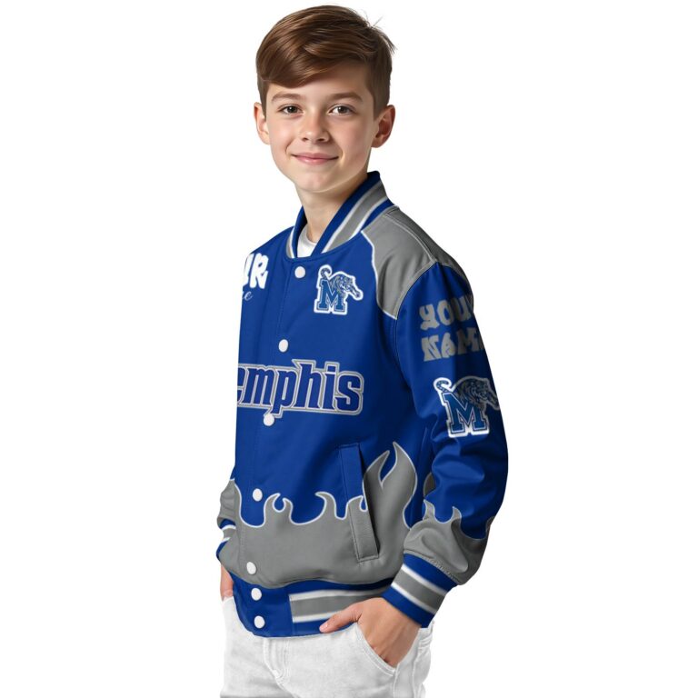 custom memphis tigers fire graphic blue jacket trendy