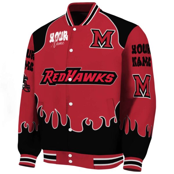 custom miami redhawks fire graphic red jacket best selling