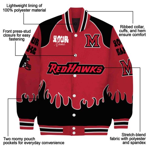 custom miami redhawks fire graphic red jacket new arrival
