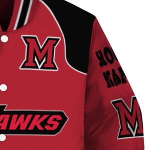 custom miami redhawks fire graphic red jacket premium grade