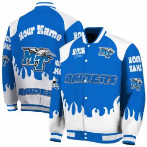 custom middle tennessee blue raiders fire graphic blue jacket fashion forward