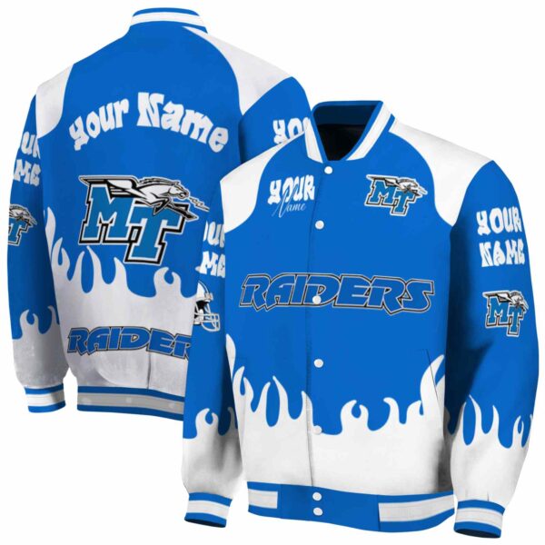 custom middle tennessee blue raiders fire graphic blue jacket fashion forward