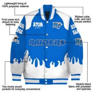 custom middle tennessee blue raiders fire graphic blue jacket new arrival