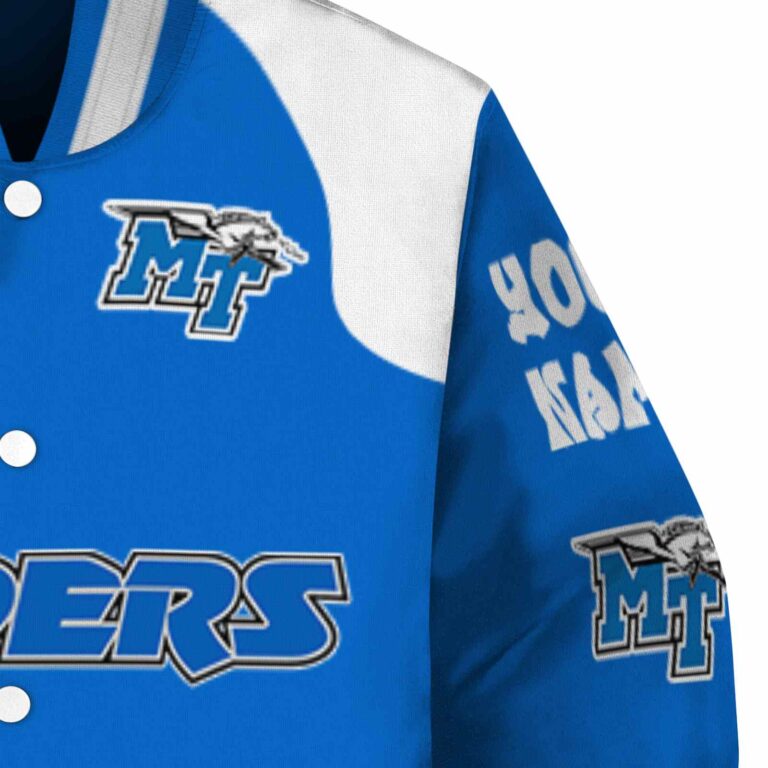 custom middle tennessee blue raiders fire graphic blue jacket premium grade