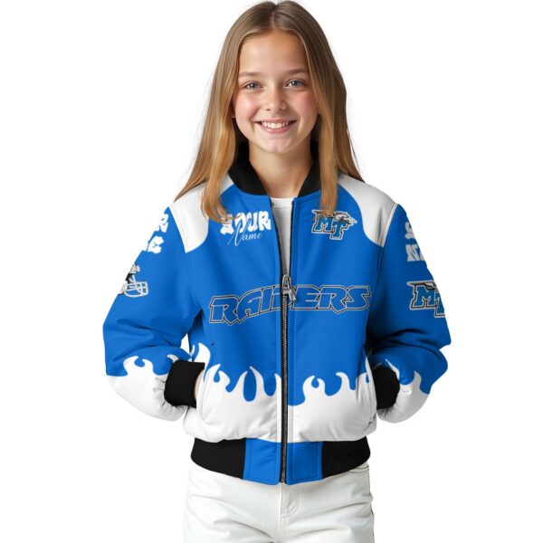 custom middle tennessee blue raiders fire graphic blue jacket top rated