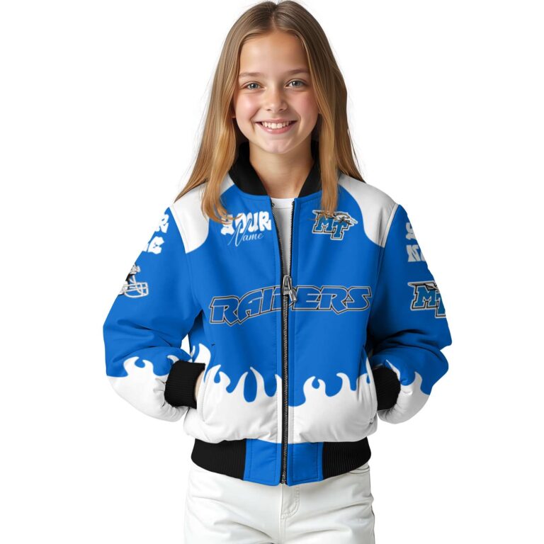 custom middle tennessee blue raiders fire graphic blue jacket top rated