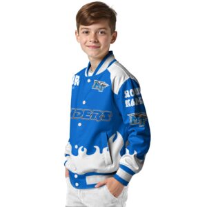 custom middle tennessee blue raiders fire graphic blue jacket trendy