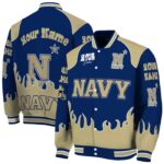 custom navy midshipmen fire graphic blue jacket best selling