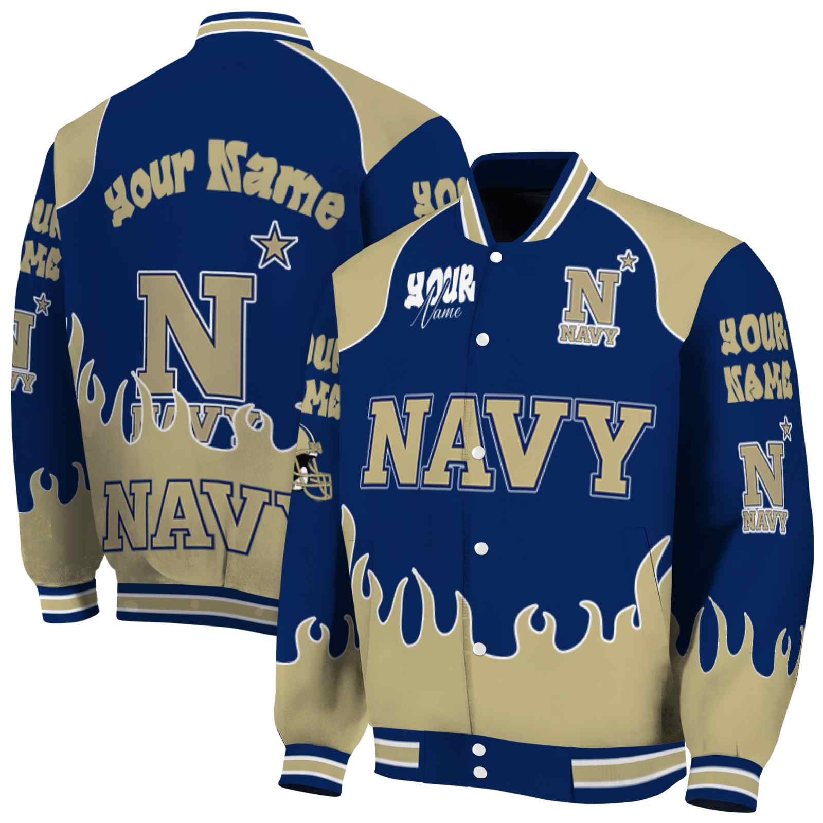 custom navy midshipmen fire graphic blue jacket fashion forward custom navy midshipmen fire graphic blue jacket fashion forward
