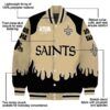 custom new orleans saints fire graphic gold jacket new arrival