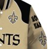 custom new orleans saints fire graphic gold jacket premium grade