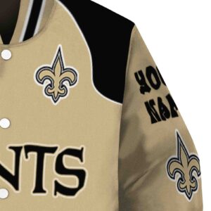 custom new orleans saints fire graphic gold jacket premium grade