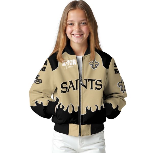 custom new orleans saints fire graphic gold jacket top rated