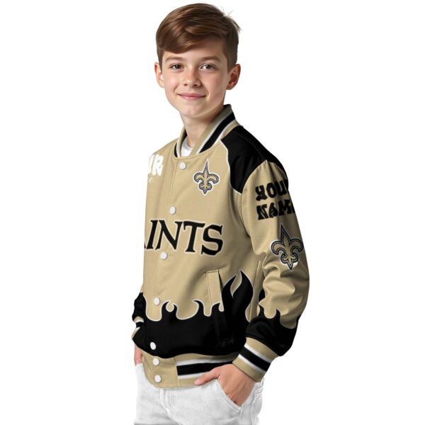 custom new orleans saints fire graphic gold jacket trendy