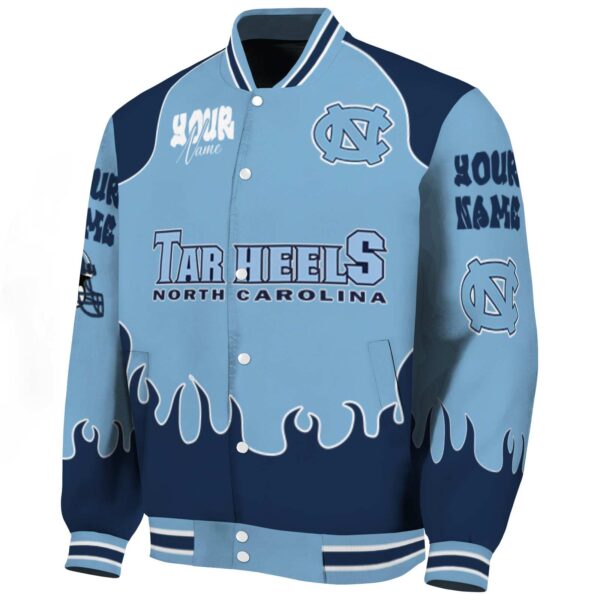 custom north carolina tar heels fire graphic light blue jacket best selling