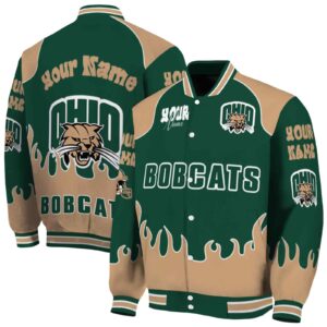 custom ohio bobcats fire graphic green jacket fashion forward