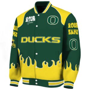 custom oregon ducks fire graphic green jacket best selling