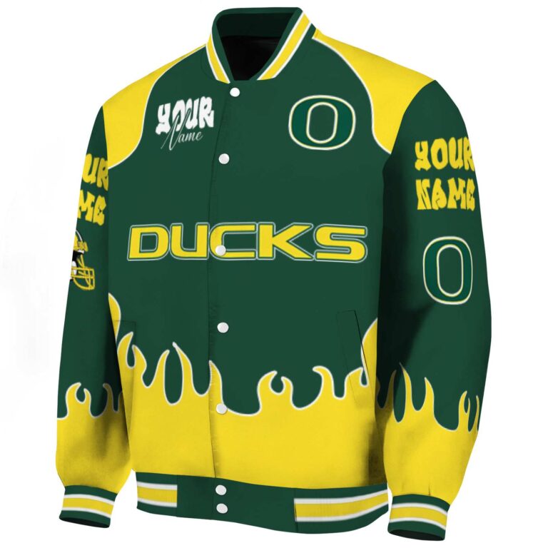 custom oregon ducks fire graphic green jacket best selling