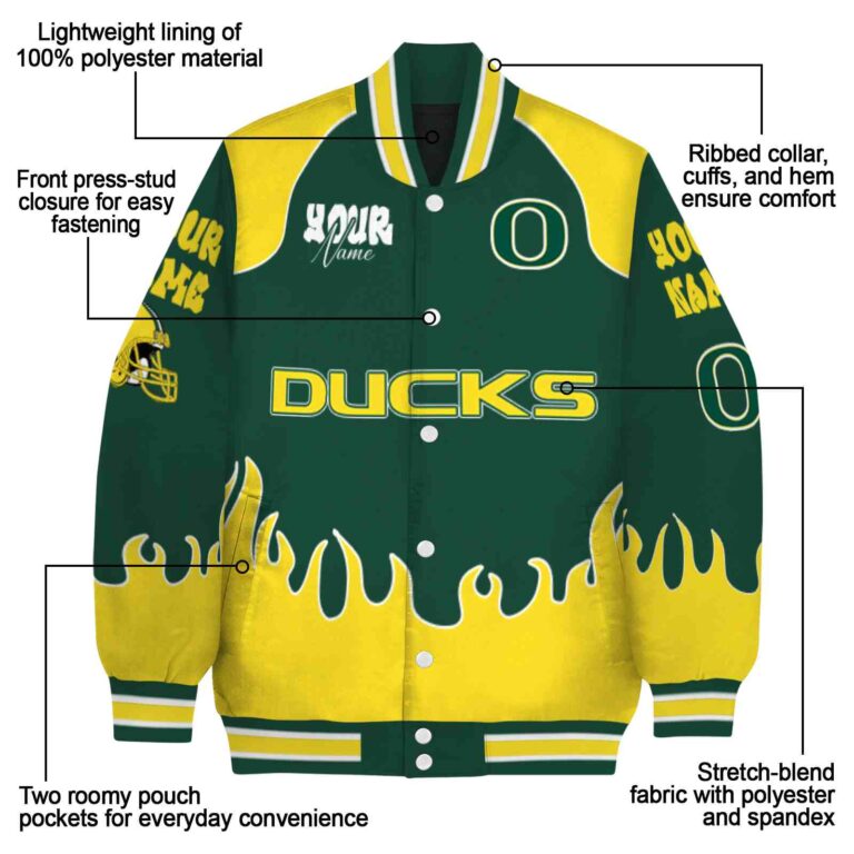 custom oregon ducks fire graphic green jacket new arrival