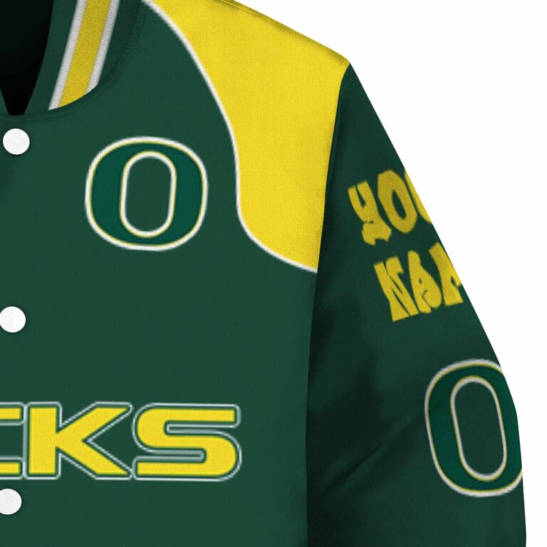 custom oregon ducks fire graphic green jacket premium grade