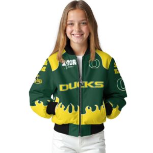 custom oregon ducks fire graphic green jacket top rated