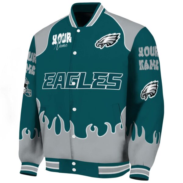 custom philadelphia eagles fire graphic green jacket best selling