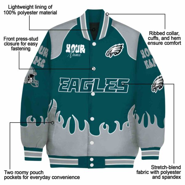 custom philadelphia eagles fire graphic green jacket new arrival