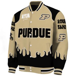 custom purdue boilermakers fire graphic gold jacket best selling