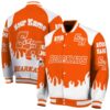 custom sam houston bearkats fire graphic orange jacket fashion forward