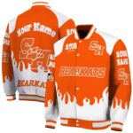 custom sam houston bearkats fire graphic orange jacket best selling